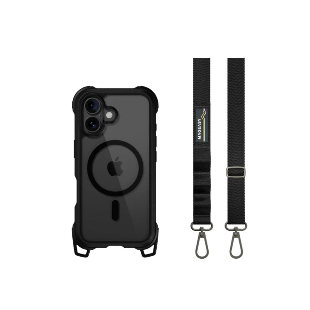 MAGEASY Odyssey M + Strap Rugged Utility Protective Case with Lanyard for iPhone 16 Series