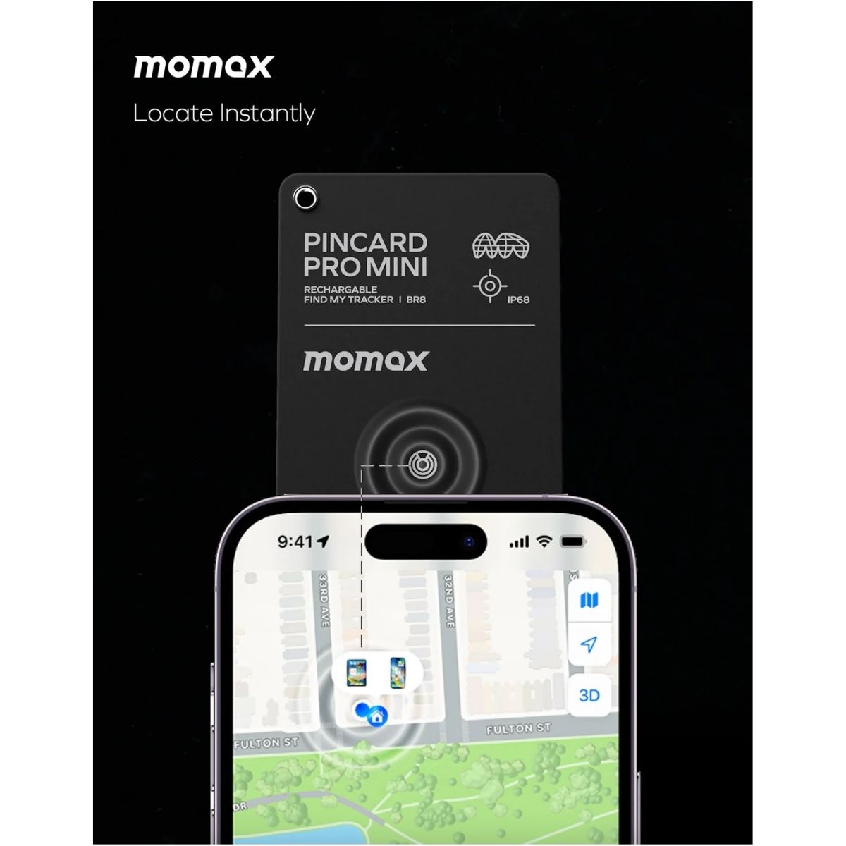 Momax PinCard Pro Mini FindMy Tracker